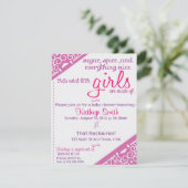Girl Baby shower Invitation Kaart (Staand voorkant)