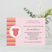 Girl Baby shower Invitation Kaart (Staand voorkant)