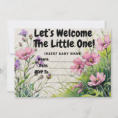 Girl baby shower Invitation Kaart (Voorkant)