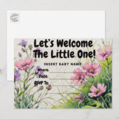 Girl baby shower Invitation Kaart (Voorkant / Achterkant)