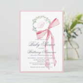 Girl Baby shower Invitation Kaart (Staand voorkant)