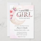 Girl Baby shower Invitation Kaart (Voorkant)