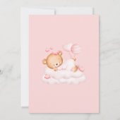 Girl Baby shower Invitation Kaart (Achterkant)