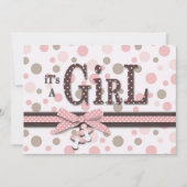 Girl Baby shower Invitation Kaart (Voorkant)