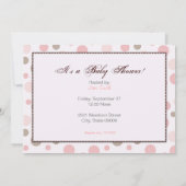 Girl Baby shower Invitation Kaart (Achterkant)