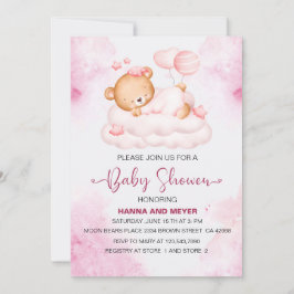 Girl Baby shower Invitation Kaart