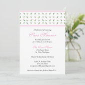 Girl Baby shower Invitation - Rosebud Kaart (Staand voorkant)
