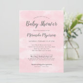Girl Baby shower Invitation with book request gedi Bedankkaart (Staand voorkant)