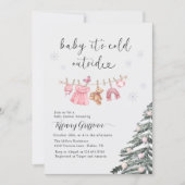 Girl Baby Shower Its Cold Outside| Clothes Kaart (Voorkant)