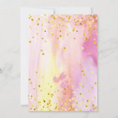 Girl Baby shower Modern Waterverf Uitnodiging (Achterkant)