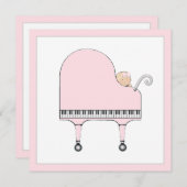 Girl Baby shower Music Theme Kaart (Voorkant / Achterkant)