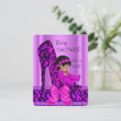 Girl Baby shower Paars Pink Leopard Kaart (Staand voorkant)