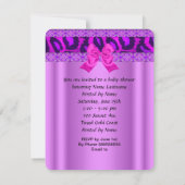 Girl Baby shower Paars Pink Leopard Kaart (Achterkant)