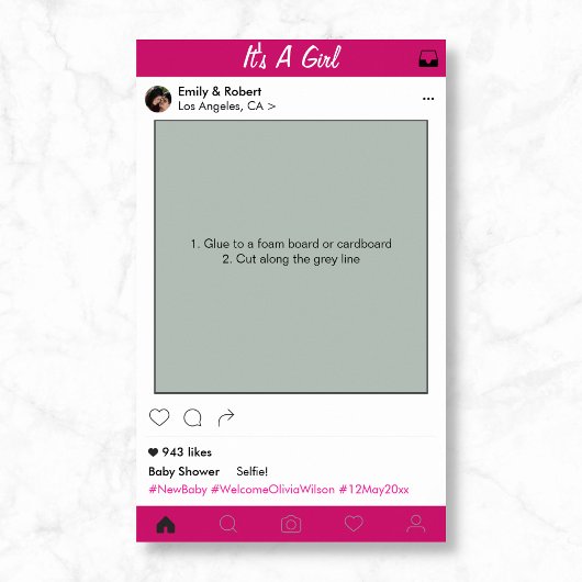 Girl Baby shower Party Prop Foto Booth Lijst Poster