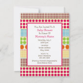 Girl Baby shower Pink Carriage & Boho Stippen Kaart (Achterkant)