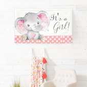 Girl Baby shower Pink Elephant Cute Waterverf Spandoek (Insitu)