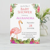 Girl Baby shower Pink Flamingo Tropical Willife (Staand voorkant)
