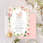 Girl Baby shower Pink Floral Invitation Kaart<br><div class="desc">Waterverf Pink Floral Girl Baby shower Invitation. Overeenkomende items in ons Cava Party-ontwerp van de winkel.</div>