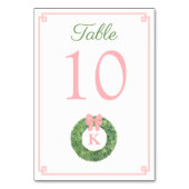 Girl Baby shower Pink Monogram Boxwood Wreate Kaart (Voorkant)