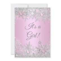 Girl Baby shower Pink Winter WonderLand