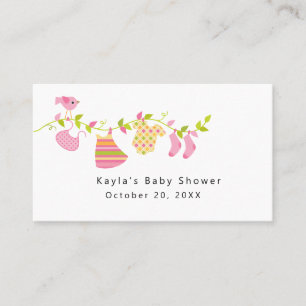 Girl Baby shower register bijlage Visitekaartje