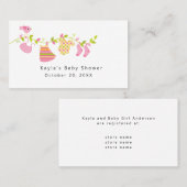 Girl Baby shower register bijlage Visitekaartje (Voorkant / Achterkant)