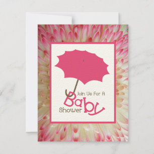 Girl Baby shower - Roze baarmoeder en ventilatorbe Kaart