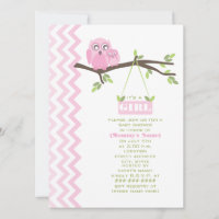 Girl Baby shower Roze Moeder & Baby Owl