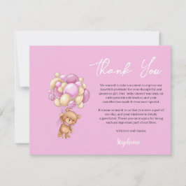 Girl  Baby shower thank you Feestdagenkaart