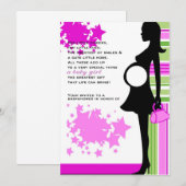 Girl baby shower-uitnodiging kaart (Voorkant / Achterkant)