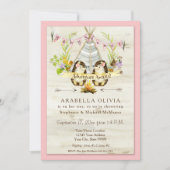 Girl Baby shower Woodland Forest Teepee Hedégs Kaart (Voorkant)