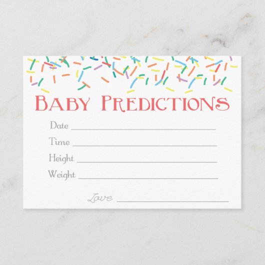 Girl Baby Sprinkle Baby Predicted Game Informatiekaartje (Voorkant)