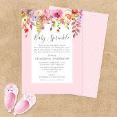 Girl Baby Sprinkle Invite, roze floraal Kaart