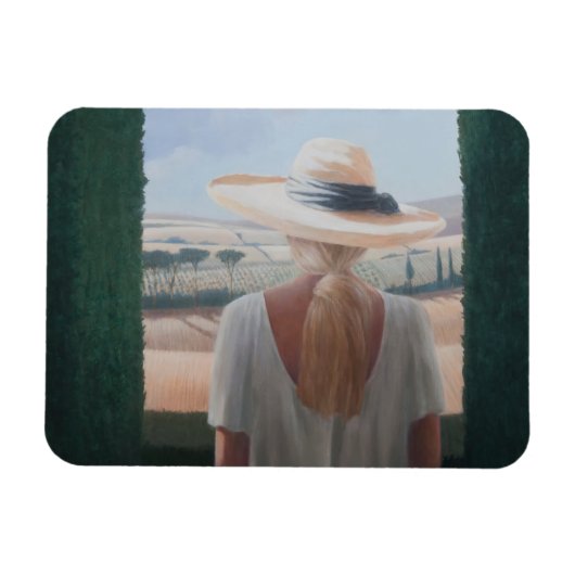 Girl back uitzicht Toscane 2012 Magneet (Horizontaal)