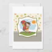 Girl Backpackaging Invitations Kaart (Voorkant)