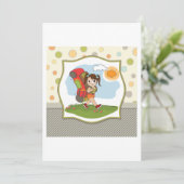 Girl Backpackaging Invitations Kaart (Staand voorkant)