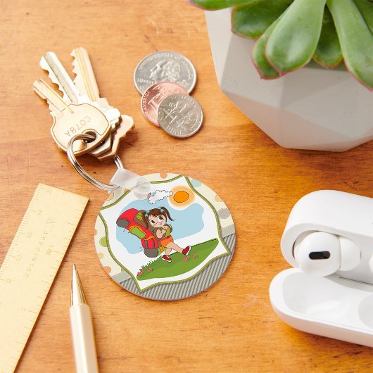 Girl Backpackaging Sleutelhanger