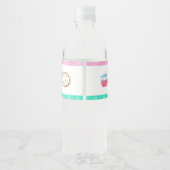 Girl Baking Birthday Party Waterfles Etiket (Achterkant)