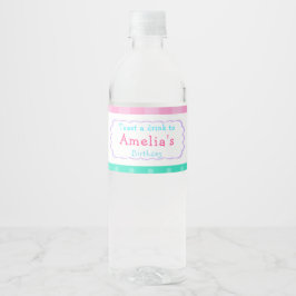 Girl Baking Birthday Party Waterfles Etiket