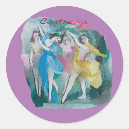 Girl Ballerina Dancers Thunder_Cove Ronde Sticker (Voorkant)