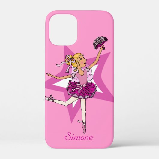 Girl ballerina roze blonde haarnaam Case-Mate iPhone case (Achterkant)