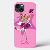 Girl ballerina roze blonde hoesje (Achterkant)