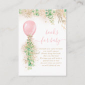 Girl Balloon Eucalyptus Gold Glitter Book for Baby Informatiekaartje (Voorkant)