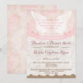 Girl Baptism & 1st Birthday nodigt Spaans uit Kaart (Voorkant / Achterkant)