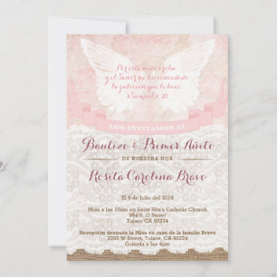 Girl Baptism & 1st Birthday nodigt Spaans uit Kaart