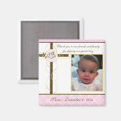 Girl Baptism/Christening Favor - Foto Magnet (Voorkant / Achterkant)
