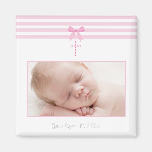 Girl Baptism/Christening Favor - Foto Magnet (Voorkant)
