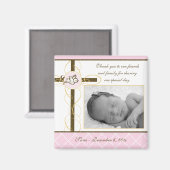 Girl Baptism/Christening Favor - Foto Magnet (Voorkant / Achterkant)