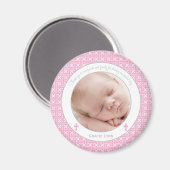 Girl Baptism/Christening Favor - Foto Magnet (Voorkant / Achterkant)