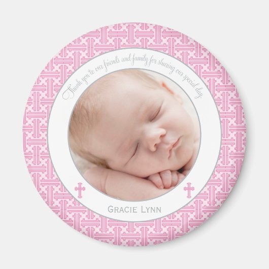 Girl Baptism/Christening Favor - Foto Magnet (Voorkant)